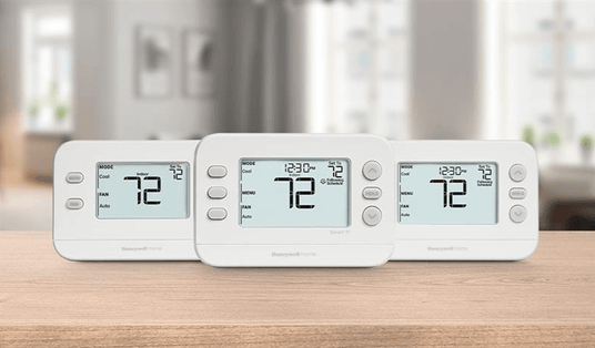 FocusPRO thermostats on counter in home