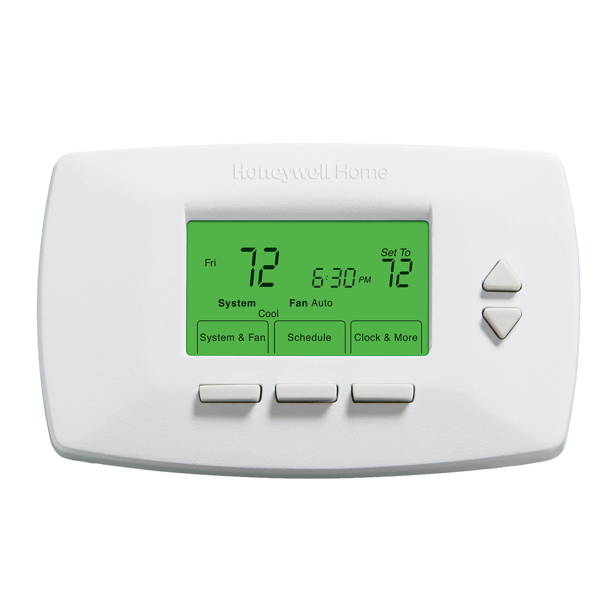 RTH7400D 5-2 day programmable thermostat - Front view