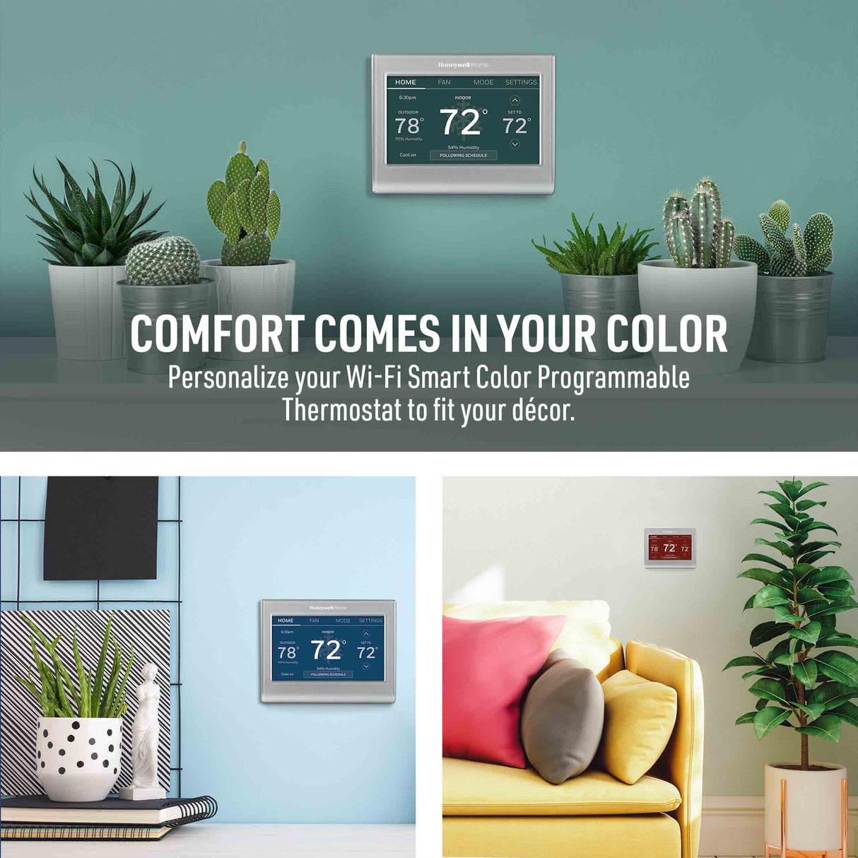 RTH9585WF with different colors displayed