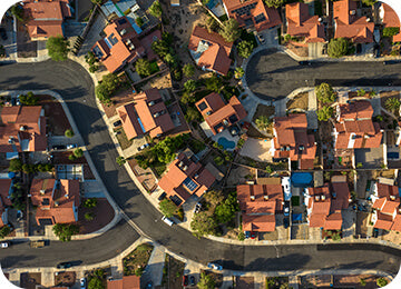 Suburban ariel view