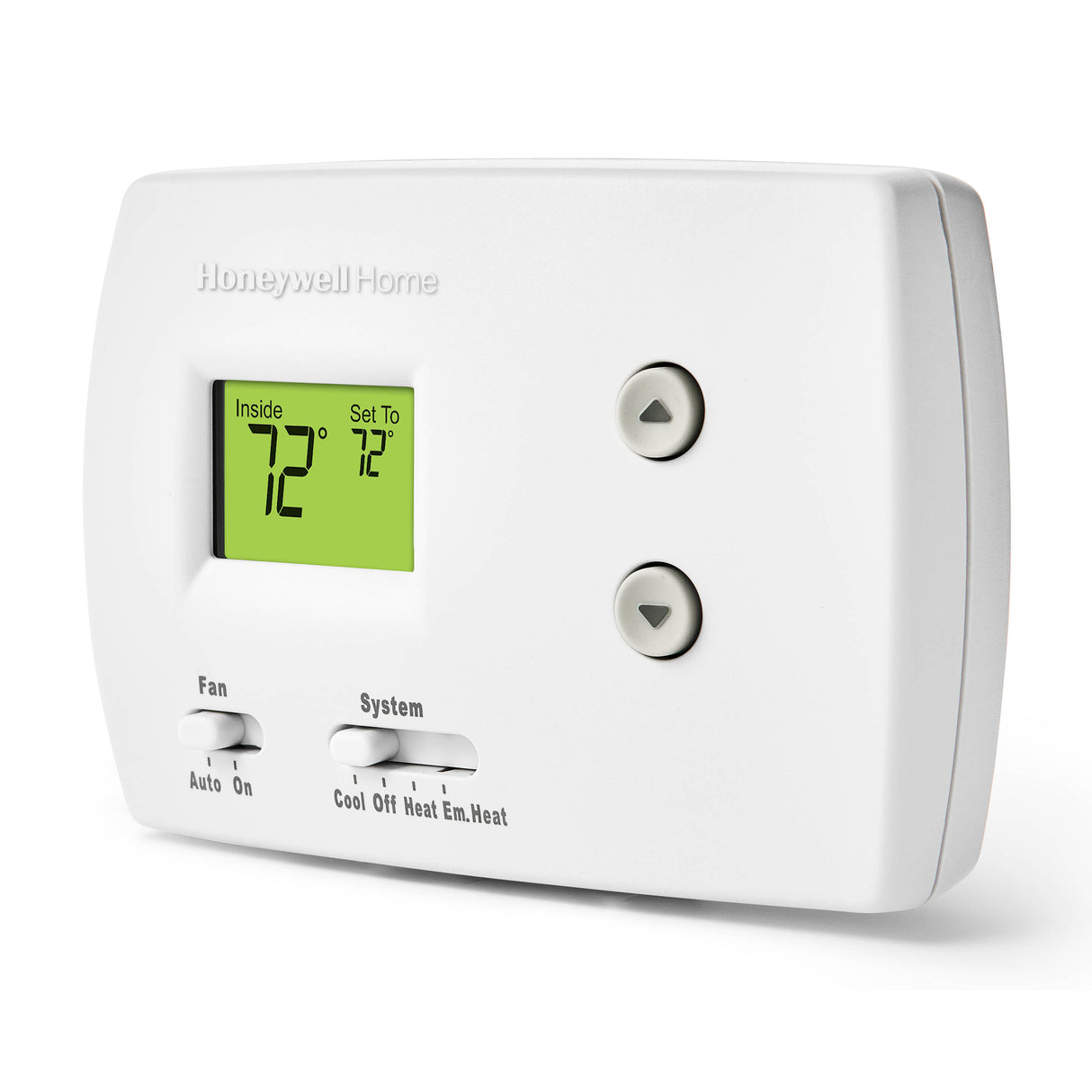 SkuImg;RTH3100C1002/E1;RTH3100C1002-c4-6.jpg;RTH3100C Digital Non-Programmable Thermostat - Heat Pump side view