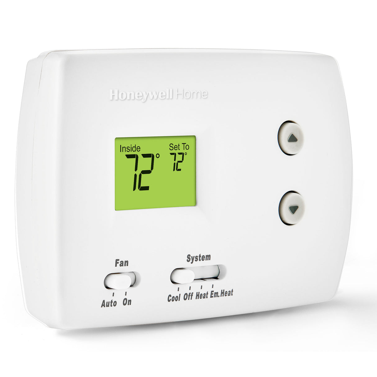 SkuImg;RTH3100C1002/E1;RTH3100C1002-c5-6.jpg;RTH3100C Digital Non-Programmable Thermostat - Heat Pump side view